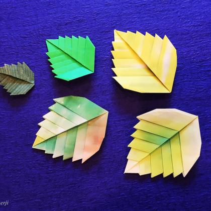 Elm Leaves, 2017, each from single uncut square