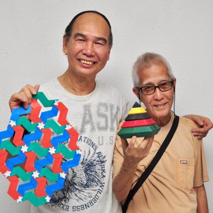 Ow with his freind, Chan Yew Meng, from Singapore