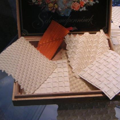 The cigar box in which many of his works were stored